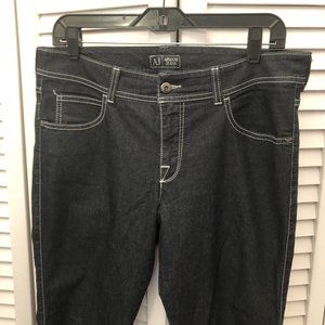 Armani Jeans Indigo women jeans, dark wash and white seams, 31